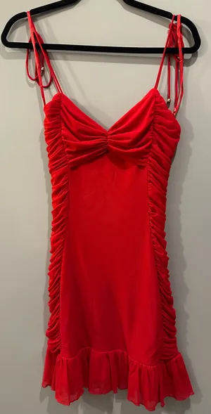 Selfie Leslie Bambi Ruched Mini Dress Red thumbnail 5
