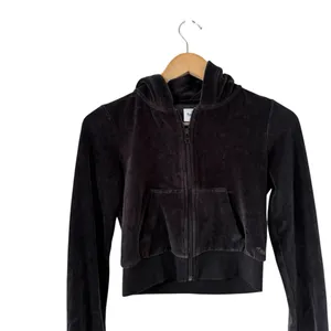 ARITZIA Tna Velour Black Zip Black Hoodie Sweatshirt Jacket thumbnail 6