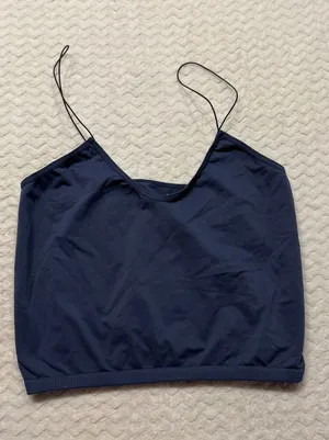 Intimately Free People Navy Blue Seamless V Neck Spaghetti Strap Camisole M/L thumbnail 1