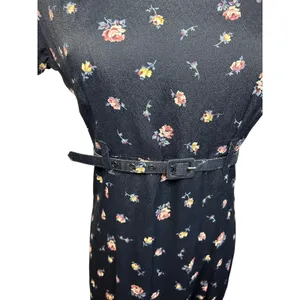 VTG 90s Decked Out Floral Belted Maxi Grunge Whimsigoth Medium Y2K Retro Boho thumbnail 7