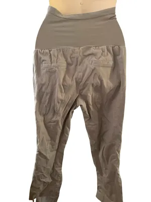 High-Waist Relaxed Maternity Pants - Taupe thumbnail 5