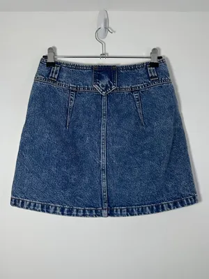 Abercrombie & Fitch Y2K Blue Denim Mini Skirt Natural Rise Size 27/4 Summer thumbnail 3