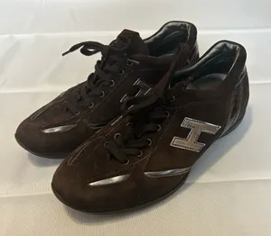 Hogan Brown Suede Leather Low Top Sneakers Shoes Women's Size US 6 thumbnail 1