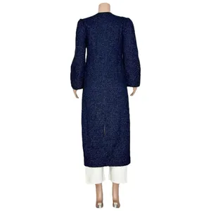 HILL HOUSE Lou Lou Wool-Blend Metallic Tweed Jacket, Midnight, XS thumbnail 10