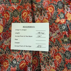 Anthropologie MAEVE Rosie Floral‎ Skirt Pleated Metallic Brocade Pockets Small thumbnail 15