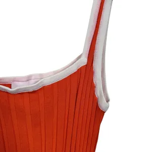 Solid & Striped Womens Sz S Orange Kimberly Rib Knit Tank Midi Dress Side Slit thumbnail 7