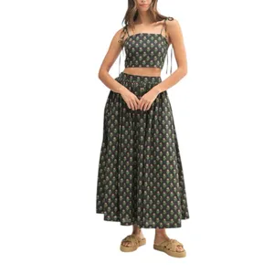 NEW Mable Floral Crop Top and Skirt Set Boho Cottagecore thumbnail 2
