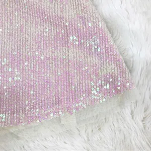 FREE PEOPLE Gold Rush Sequin Mini Dress Iridescent Sheer Cream Size Medium New‎ thumbnail 8