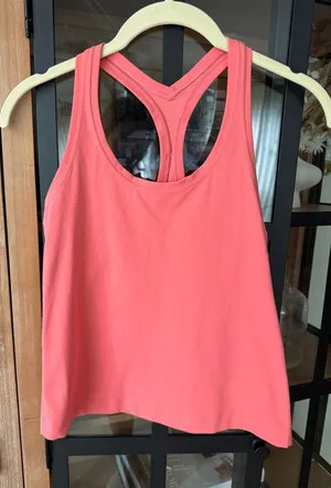 Lululemon Cool Racerback tank top Racing Length align grapefruit coral cropped thumbnail 1
