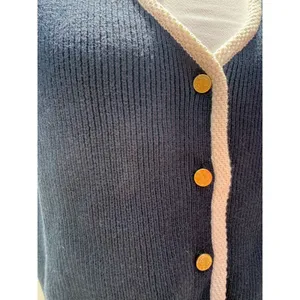 Abercrombie & Fitch Mara Button-Up Sweater Vest in Navy Size XL thumbnail 5