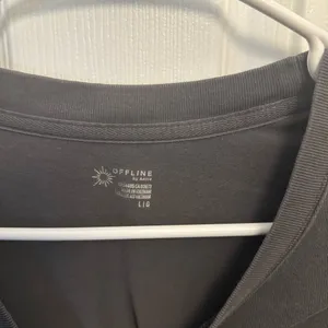 OFFLINE by Aerie Charcoal Dolphin Graphic Cropped Oversized T-Shirt thumbnail 3
