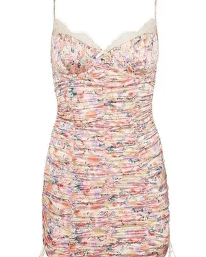 For Love And Lemons Multi-Color Floral Gardenia Mini Dress. Size Medium thumbnail 3