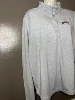 Vineyard Vines Shep Shirt Sweatshirt Womens XL Gray 1/4 Zip Fleece Pullover thumbnail 3