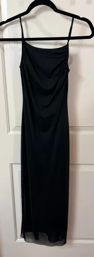 See you Monday Black Maxi Mesh Dress thumbnail 1