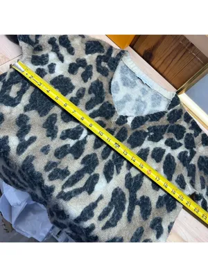Young Fabulous & Broke Fuzzy Leopard Print V-Neck Sweater Size S/M Indie Casual thumbnail 10