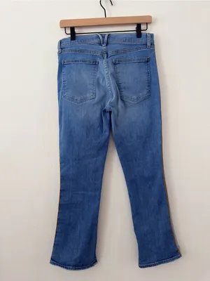 Veronica Beard Carolyn Baby Boot High Rise Tuxedo Stripe Crop Jeans 29/8 thumbnail 6