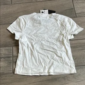 White and Brown Short Sleeve Tee with Heart Design thumbnail 5