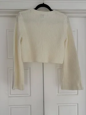 Princess Polly Cream Cropped Sweater - S/M thumbnail 2