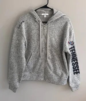 WEAR by Erin Andrews Tennessee Titans Women’s M Full Zip Hoodie Gray NFL thumbnail 1