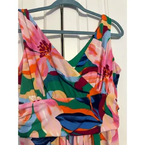 Pappagallo Maxi Dress Floral‎ Multicolor Small Excellent Ruched Empire Waist NWT thumbnail 4