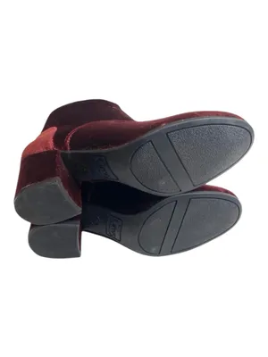 Circus by Sam Edelman new ❁ Vanessa Zipper Velvet Ankle Boot Booties ❁ Burgundy ❁ 6 thumbnail 13