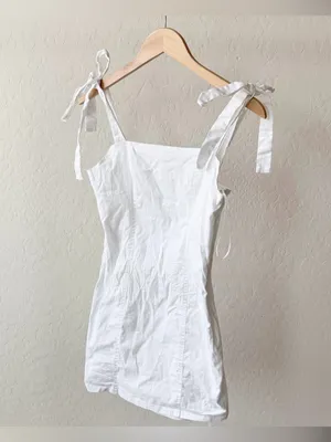 Superdown Siona Tie Strap Mini Dress in White Revolve thumbnail 3