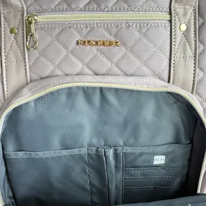 KROSER 17” Quilted Laptop Backpack NWOT Beige RFID USB Work Travel Bag thumbnail 7