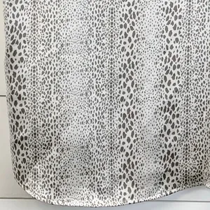 Entro Womens M Satiny Short Sleeve‎ Animal Print Top Shirt Taupe Cream Boho thumbnail 7
