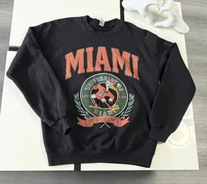 Gildan Title Unisex Vintage Style University of Miami Hurricanes Crewneck Sweatshirt - Size M thumbnail 1
