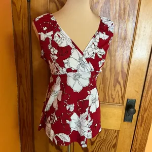 Vtg 90s floral sexy plunging top thumbnail 6