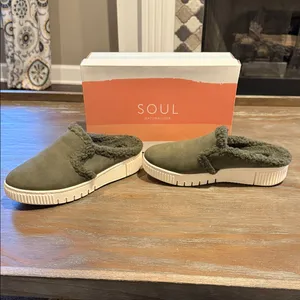 SOUL Naturalizer‎ Women's Green Cozy Slippers Size 8.5W Wide New In Box thumbnail 6