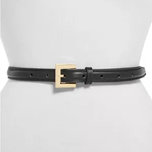 Anine Bing Women's Nicola Leather Belt in Black thumbnail 1