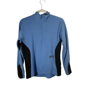 Patagonia R1 Polartec Regulator 1/4 Zip Pullover Fleece Blue Black Womens Small thumbnail 2