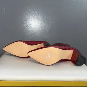 Catherine Malandrino Red Croc Embossed Ankle Boots | Size 6.5 thumbnail 7