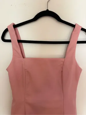 Hello Molly Chic Square Neck Midi Dress in Dusty Pink Musk Size Medium 6 NWT thumbnail 2