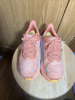 Hoka Women's Coral/Yellow Athletic Running Shoes thumbnail 7