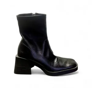 JUSTINE CLENQUET Lucy Black Vegan Leather Sock Boots thumbnail 1