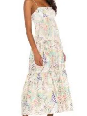 C/MEO Collective Set Up Dress Womens 6 Multi Burnout Leaf Tiered Excellent thumbnail 2