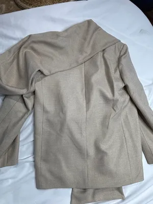 Zara Tailored Blazer with Wool Peplum ZW Collection Beige Size XS thumbnail 3
