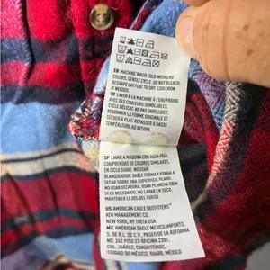 American Eagle Ahh-mazingly soft Red and Blue Plaid Shirt women’s size XSmall thumbnail 5
