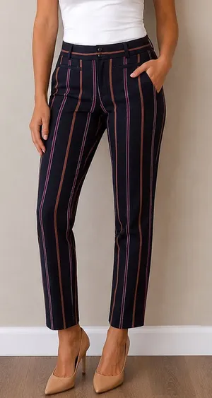 Anthropologie The Essential Slim Striped Pants size 6 thumbnail 1