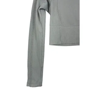 Aerie Offline By Sage Green Ribbed Seamless Crop Top Long Sleeve M Balletcore thumbnail 5