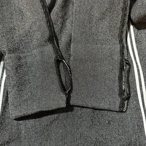 ATHLETA Dark Gray and black Hoodie with Decorative Yoke thumbnail 8