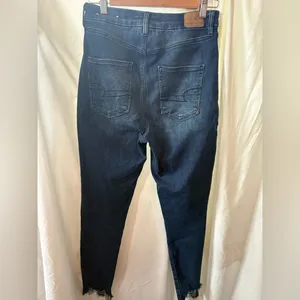 American Eagle Jeans Next Level Stretch High Rise Distressed Dark Wash Denim 8Rg thumbnail 6
