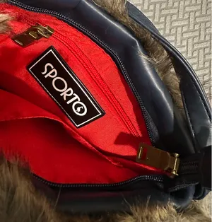 Sporto navy blue faux fur purse thumbnail 2