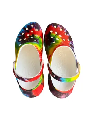 RARE Crocs Bae Platform Tie Dye Womens Size 7 thumbnail 5