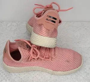 Adidas Pharrell Williams HU pink mesh athletic casual training shoes sz 5 thumbnail 1