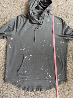 Abercrombie & Fitch XL Gray Paint Splatter Hoodie 100% Cotton Distressed thumbnail 9