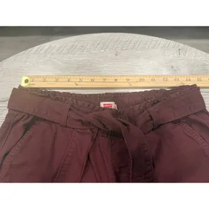 Levi's Burgundy Paperbag Jogger Pants Women's Small Stretch Pull On thumbnail 6
