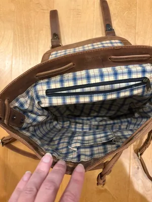 Woodpecker distressed leather finish backpack brown unisex academia thumbnail 4